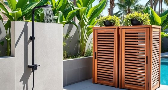 poolside shower and changing facilities