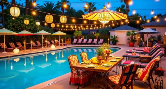 poolside themed party decor