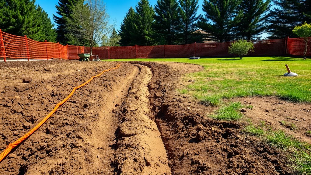 prepare fence drainage utilities