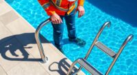 secure pool handrails ladders
