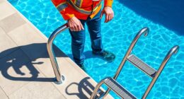 secure pool handrails ladders