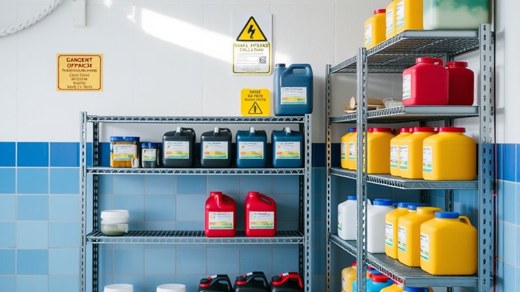 securely store pool chemicals