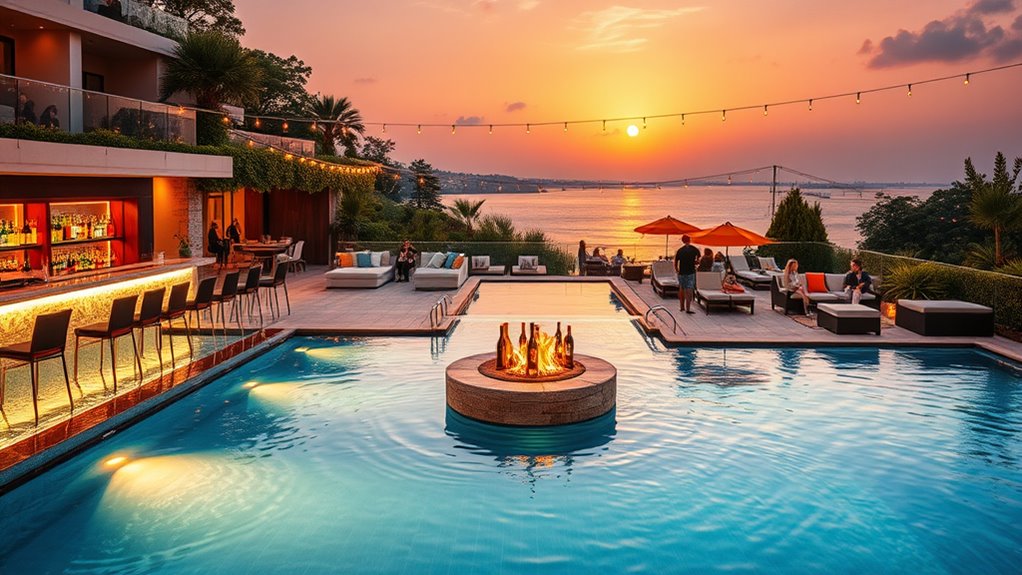 versatile pool entertainment areas