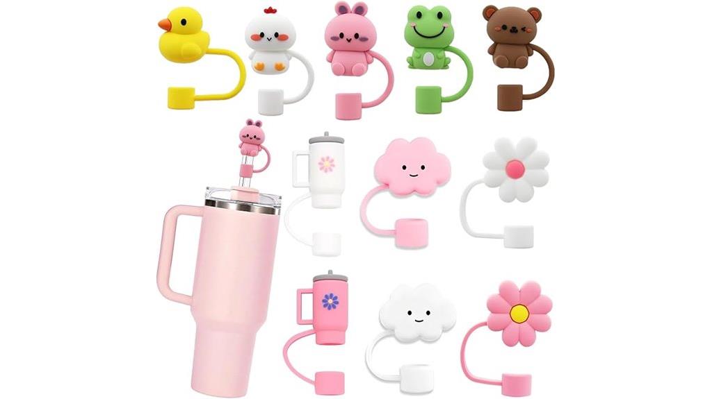 silicone straw cover set