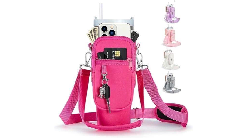 water bottle carrier with phone