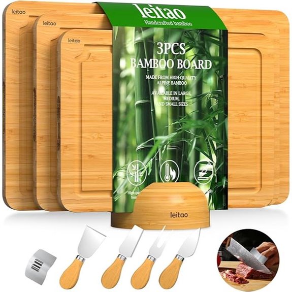 bamboo board knife set