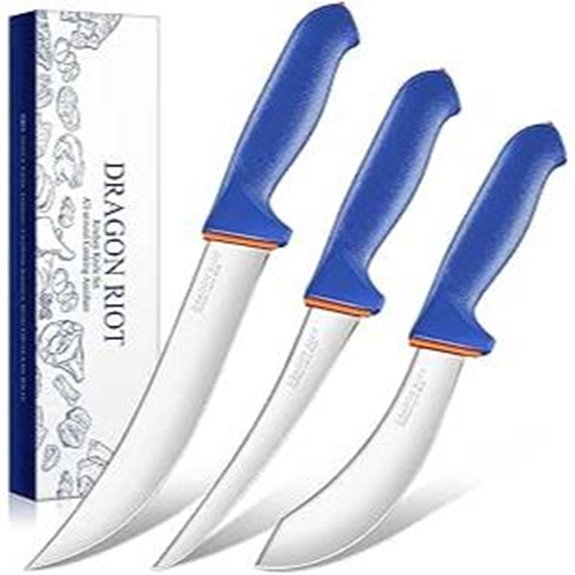 DRAGON RIOT 3-Piece Butcher Knives Set with Handles