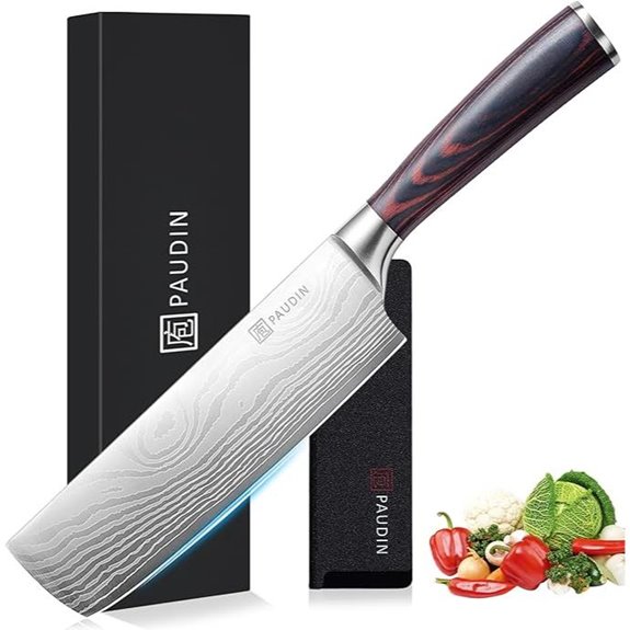 PAUDIN Nakiri 7 Chef Knife with Ergonomic Handle