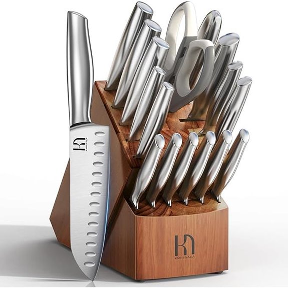 17-Piece Japanese Kitchen Knife Set with Block
