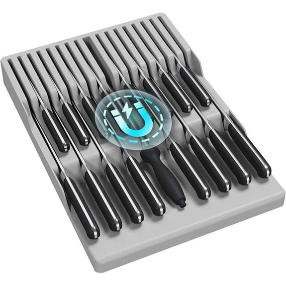 Lifewit Magnetic Knife Organizer with Steel Slot Storage
