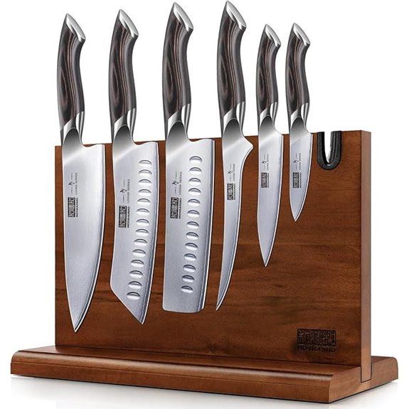 HOSHANHO 7-Piece Kitchen Knife Set with Magnet Block