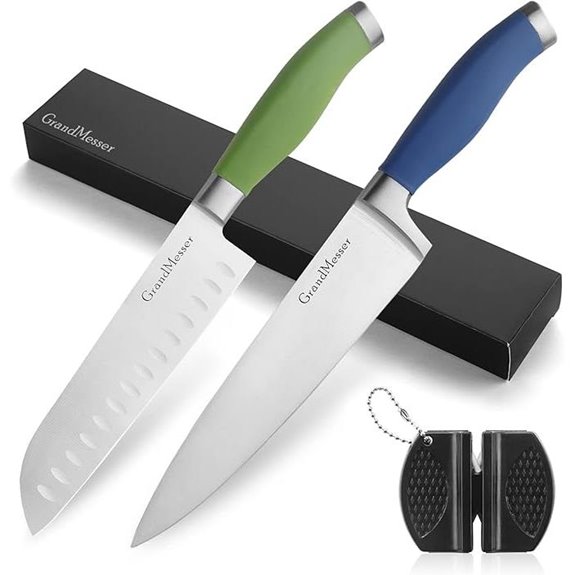 Kitchen Knife Set: Chef & Santoku Sharp Stainless Steel