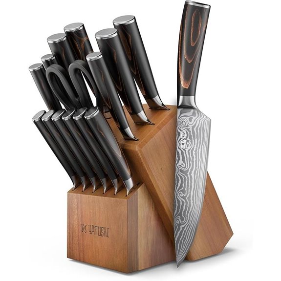Yatoshi 15-Piece High Carbon Stainless Steel Kitchen Knife Set