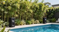 discreet poolside speaker placement