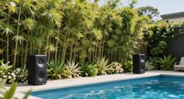 discreet poolside speaker placement