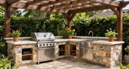 outdoor kitchen triangle layout