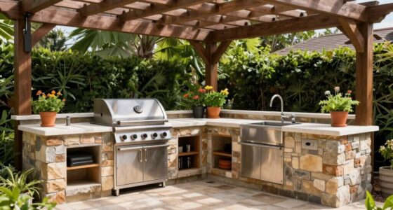 outdoor kitchen triangle layout