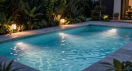 poolside glare free lighting placement