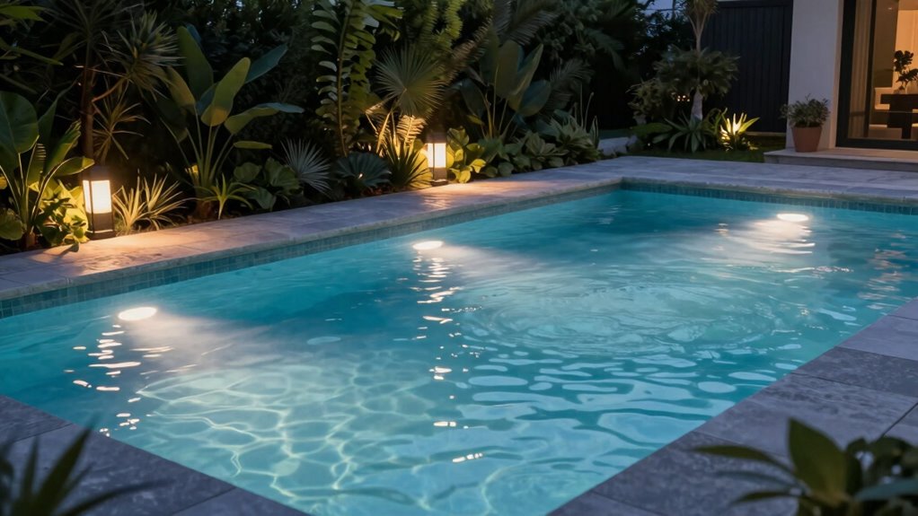 poolside glare free lighting placement