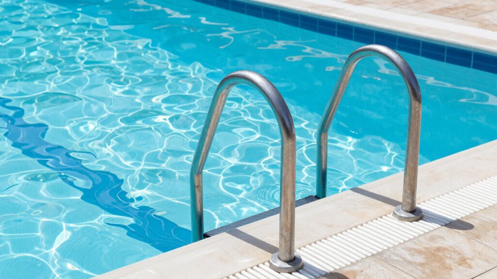 proper pool handrail placement