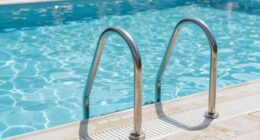 secure pool handrail placement