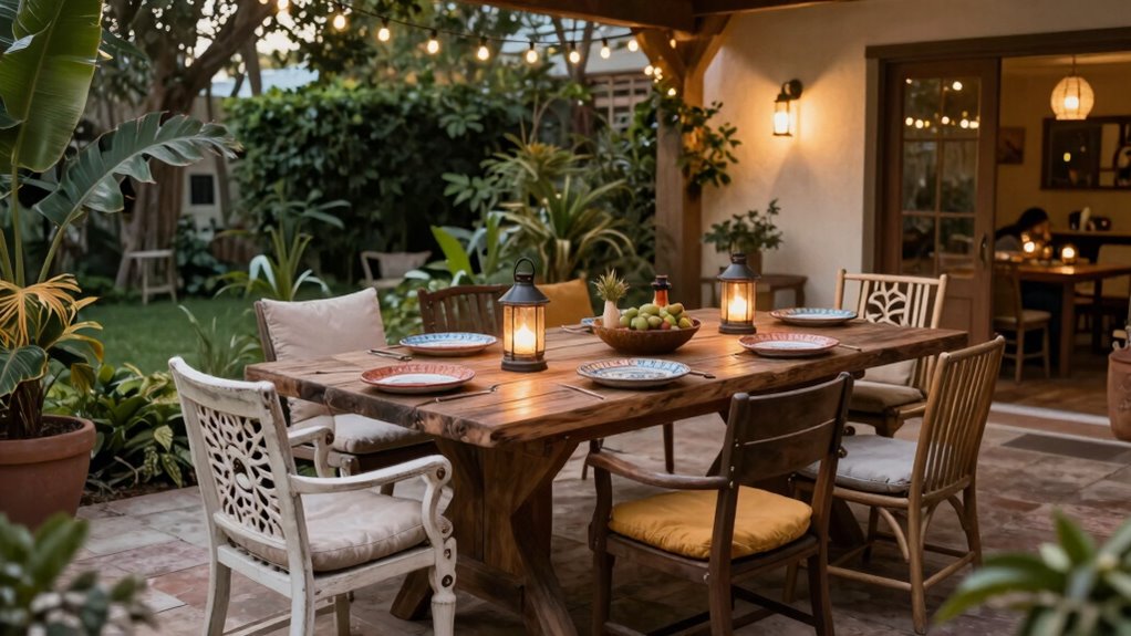 balanced outdoor dining setup