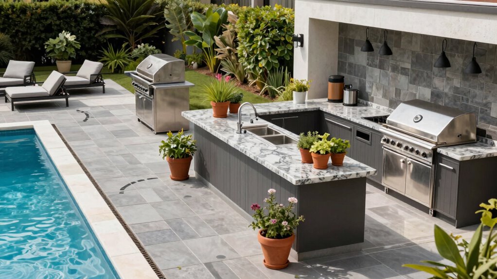 efficient outdoor kitchen traffic flow