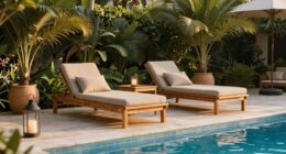 elegant relaxing poolside ambiance