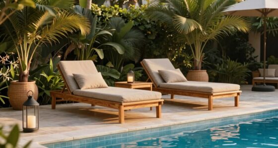 elegant relaxing poolside ambiance