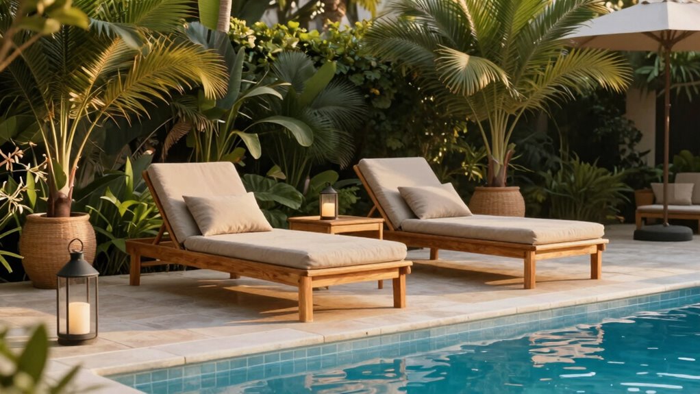 elegant relaxing poolside ambiance