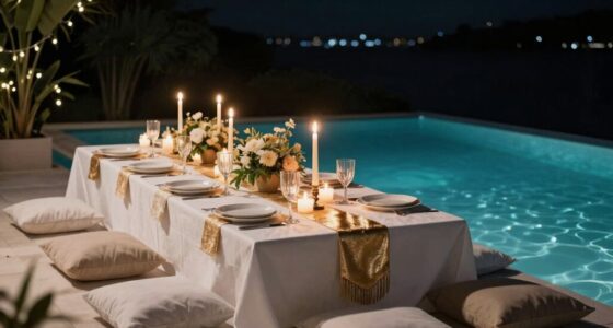 elegant simple poolside dining
