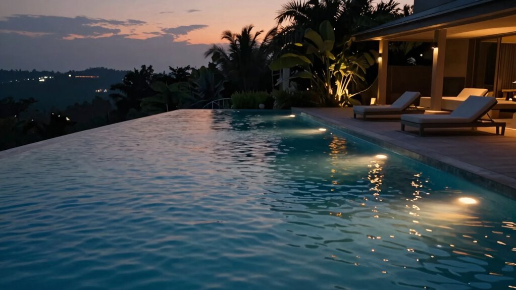 elegant subtle pool lighting