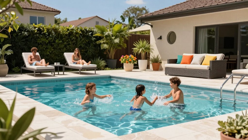 family recreational pool use