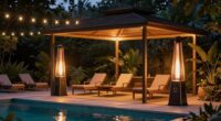 heaters enhance poolside evenings