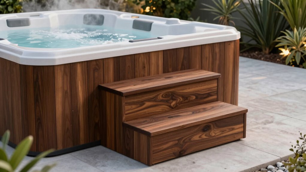 hot tub steps with storage