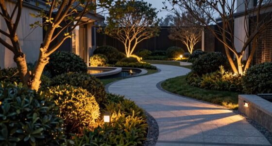 layered lighting enhances landscape