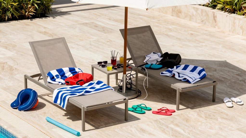 minimalist organized poolside design