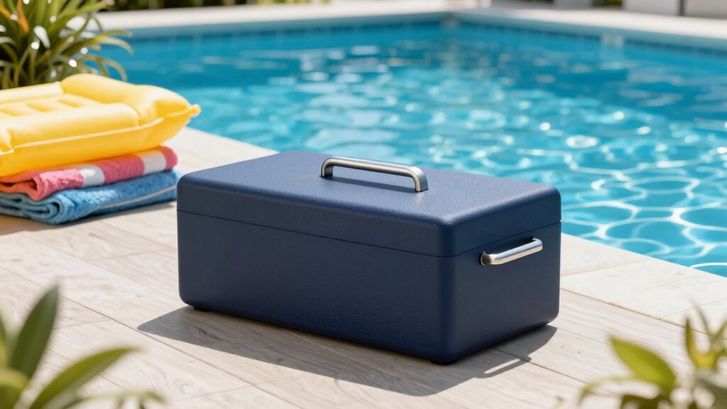 organized safe poolside storage