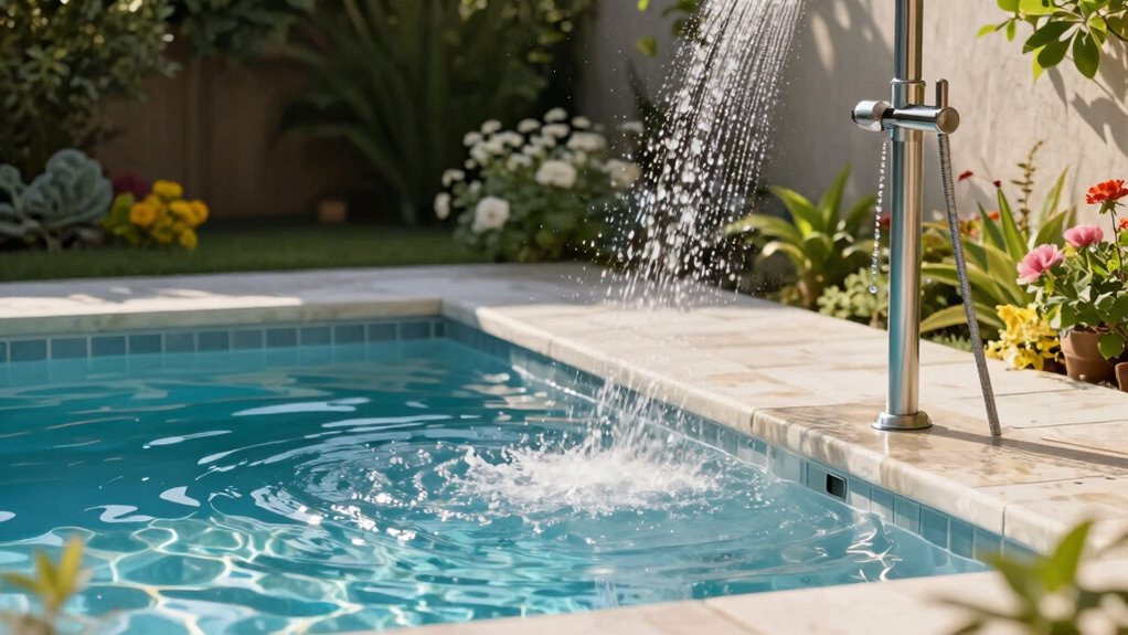 outdoor showers improve pool cleanliness