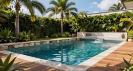 pool blending backyard design