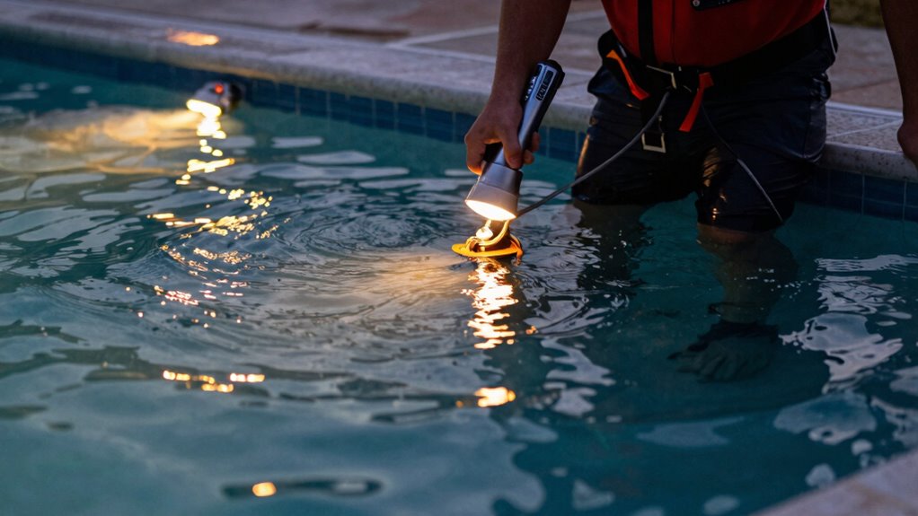 pool light troubleshooting safety
