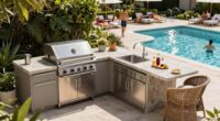 poolside outdoor kitchen traffic