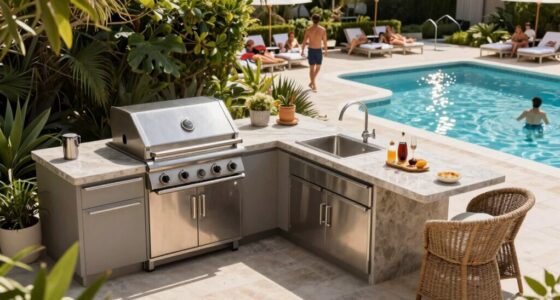 poolside outdoor kitchen traffic