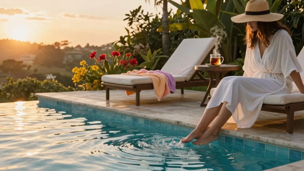 relaxing poolside stress relief