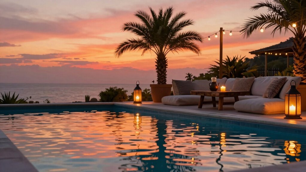 serene sunset backyard retreat