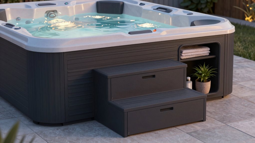 storage stairs for hot tubs