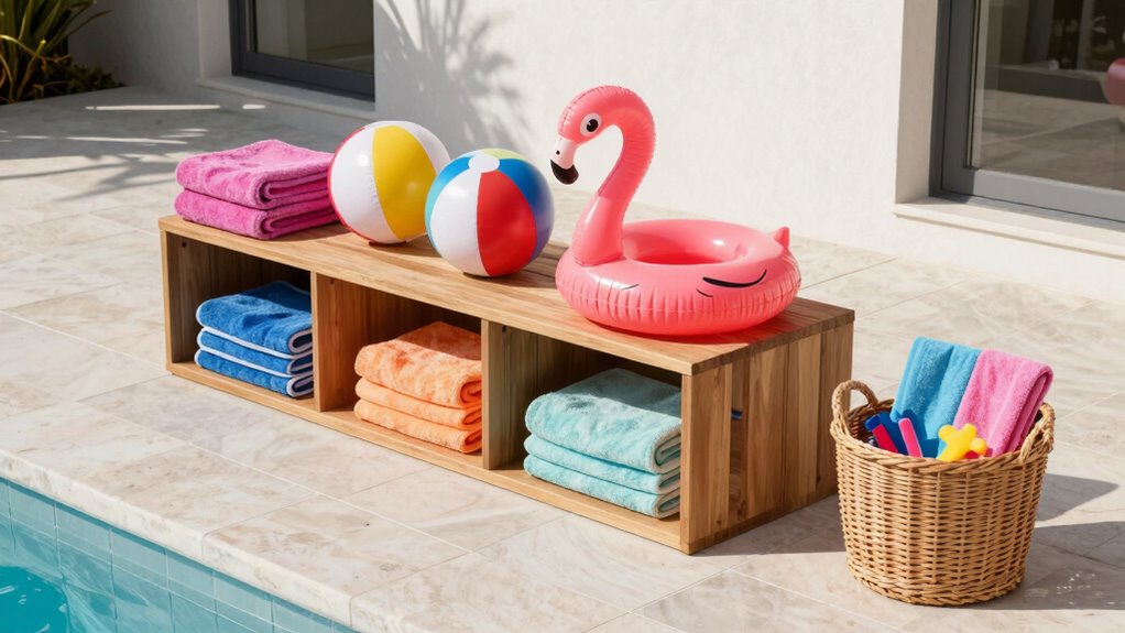 stylish practical poolside storage