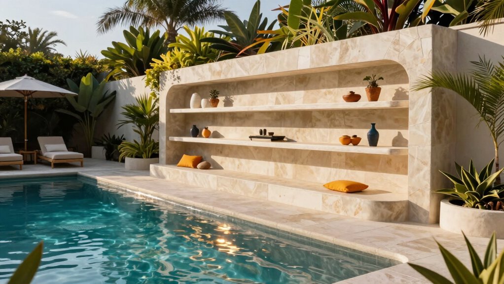 tropical outdoor shelving elegance