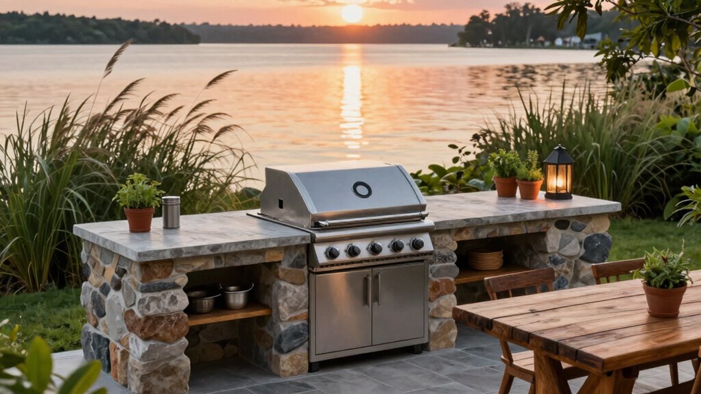 waterfront outdoor kitchen design