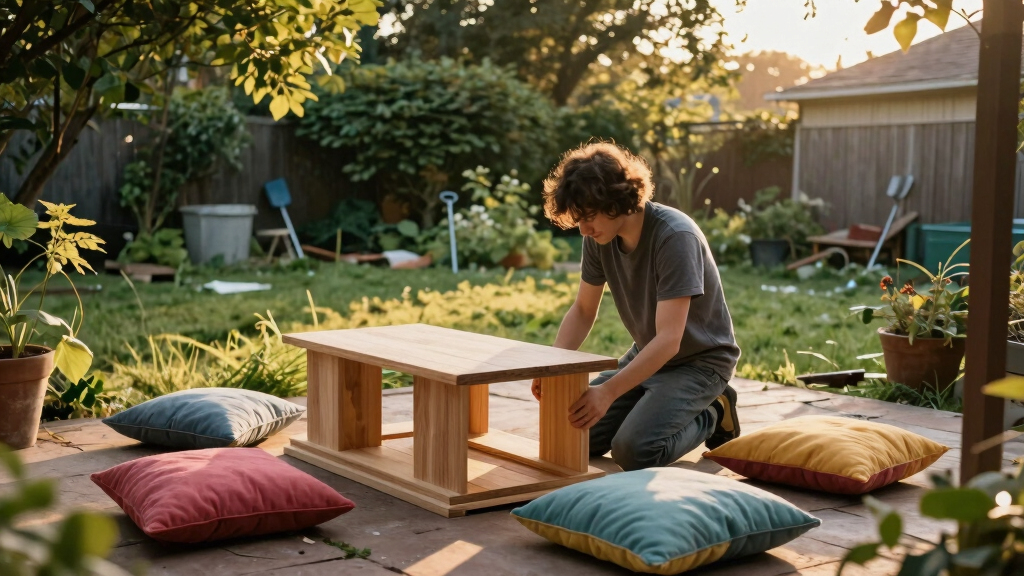 An “Unusable and Overgrown” Yard Got a Dreamy Patio Redo with DIY Furniture